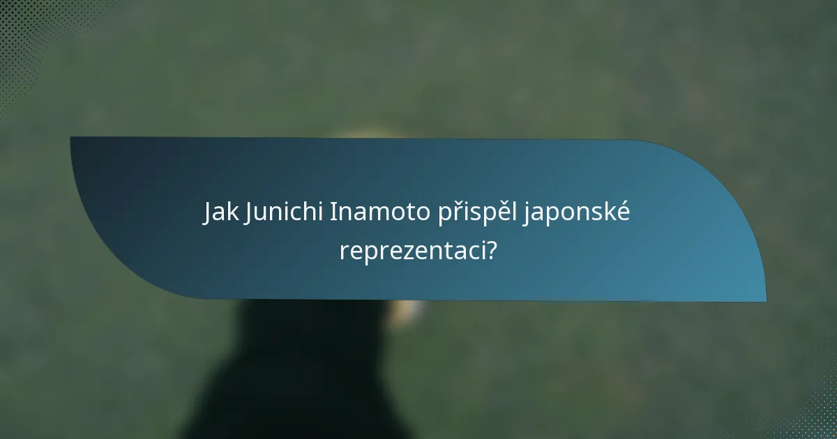 Jak Junichi Inamoto přispěl japonské reprezentaci?