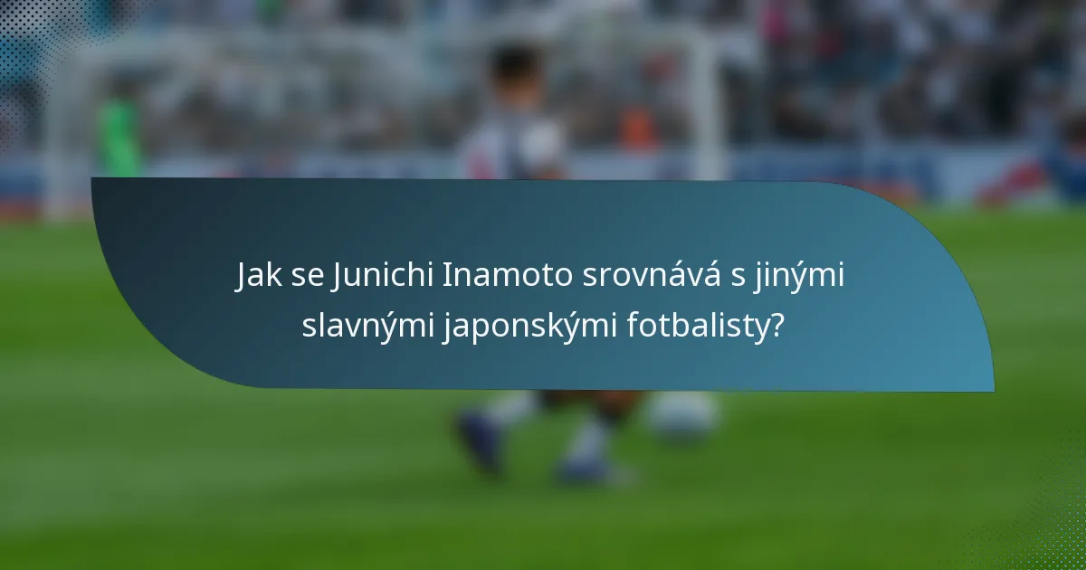 Jak se Junichi Inamoto srovnává s jinými slavnými japonskými fotbalisty?