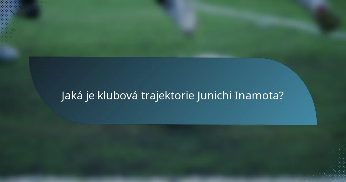 Jaká je klubová trajektorie Junichi Inamota?