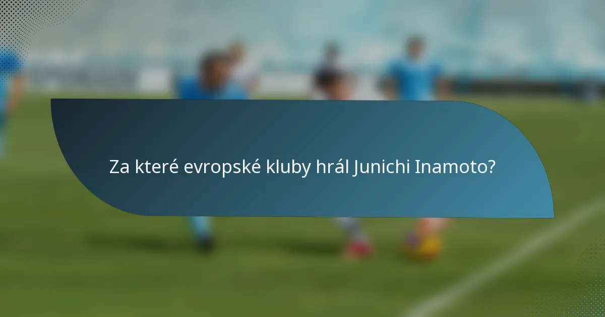Za které evropské kluby hrál Junichi Inamoto?